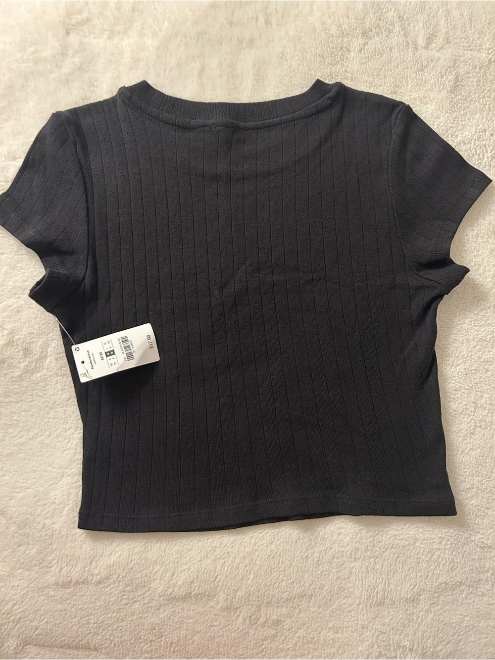 Ardene Black Ribbed Crop Top - Picture 4 of 4
